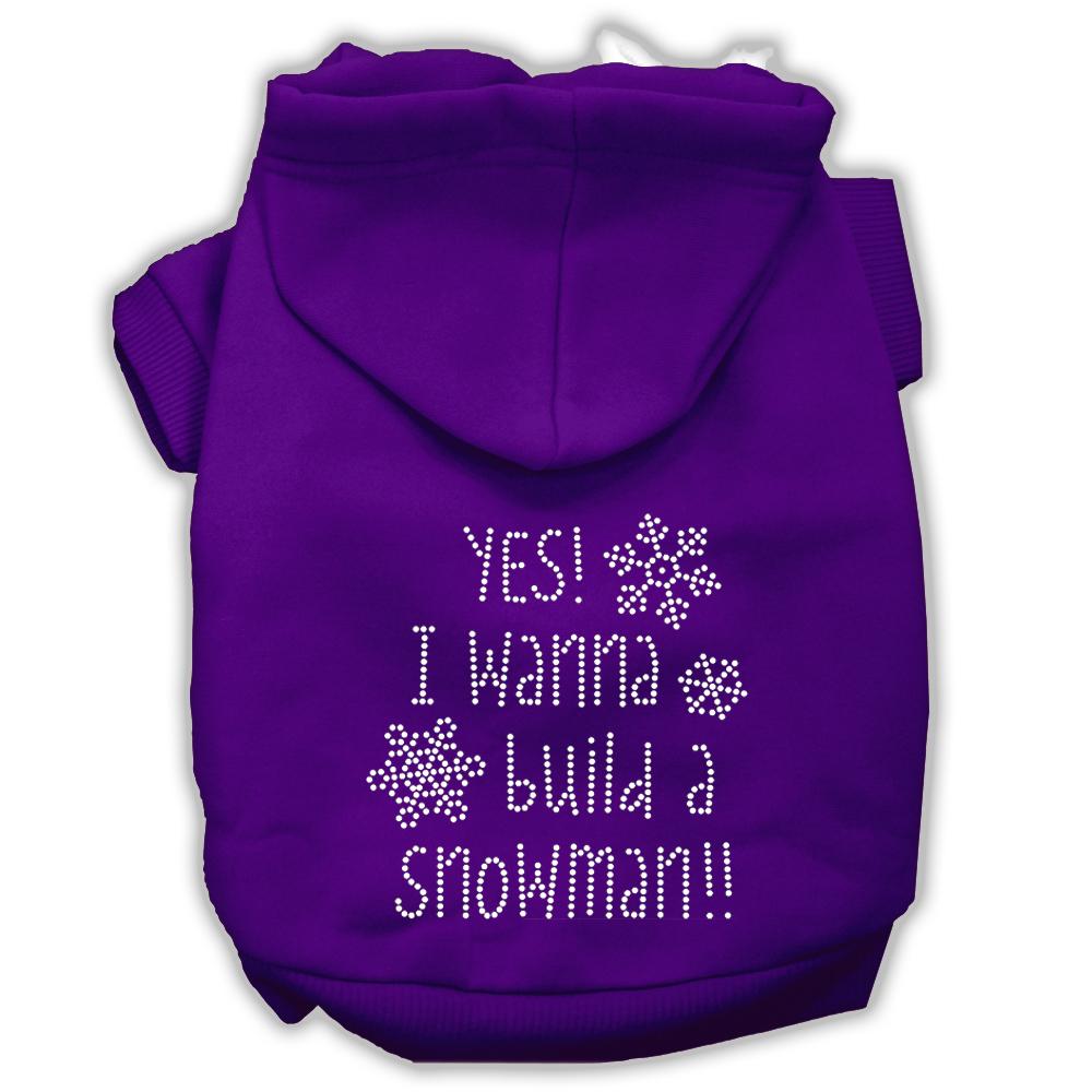 Yes! I want to build a Snowman Rhinestone Dog Hoodie Purple XS